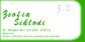 zsofia siklodi business card
